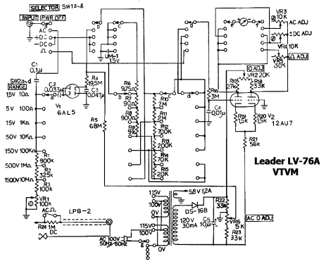 VTVM LV-76A; Leader Electronics (ID = 323202) Equipment