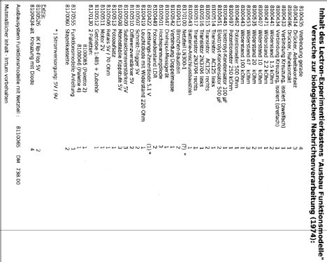 Lectron Ausbausystem Funktionsmodelle ; Lectron GmbH; (ID = 1480780) teaching