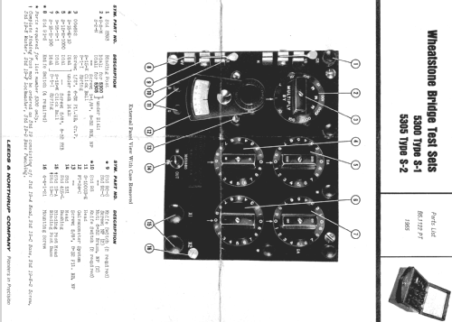 Wheatstone Bridge 5305 Type S-2; Leeds & Northrup; (ID = 1826984) Equipment