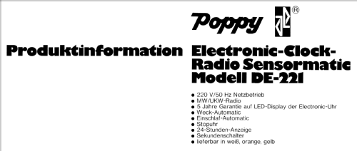 Poppy DE-221; Lehnert GmbH, Poppy; (ID = 1243921) Radio