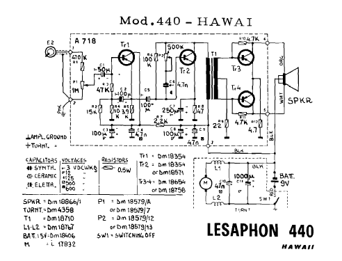 Lesaphon Hawaii 440; LESA ; Milano (ID = 572704) Enrég.-R