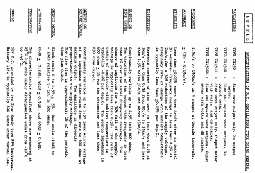 R.C. Oscillator TG150DM; Levell Electronics (ID = 1172798) Equipment
