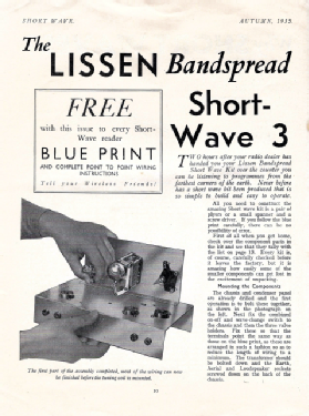 Bandspread Shortwave 8120; Lissen Ltd.; London (ID = 2938131) Kit