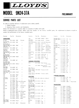 9N24B-37A ; Lloyd's Electronics; (ID = 2753248) Radio