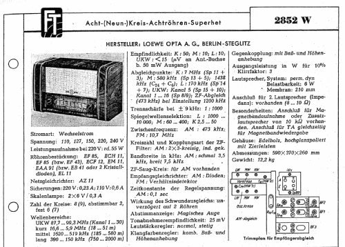 2852W; Loewe-Opta; (ID = 240304) Radio