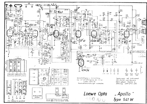 Apollo 541W; Loewe-Opta; (ID = 872081) Radio