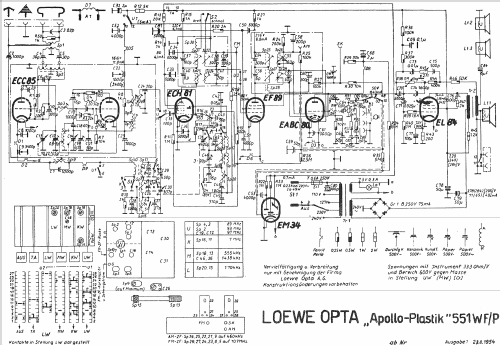 Apollo Plastik 551WF/P; Loewe-Opta; (ID = 992387) Radio