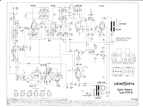 Bella-Rekord 6725W; Loewe-Opta; (ID = 1370818) Radio