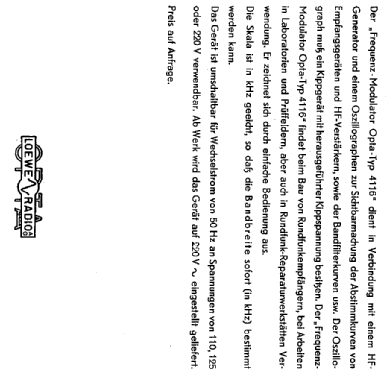 Frequenzmodulator Opta-Type 4116/3; Loewe-Opta; (ID = 484272) Equipment
