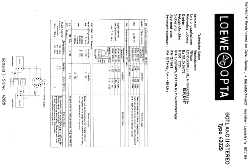 Gotland-Stereo II 42029 Ch= 42834; Loewe-Opta; (ID = 655095) Radio