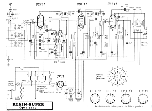 Klein Super Opta 3127GW; Loewe-Opta; (ID = 2618352) Radio