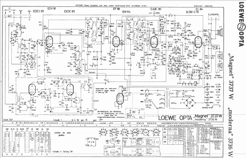 Magnet 3737W; Loewe-Opta; (ID = 608176) Radio