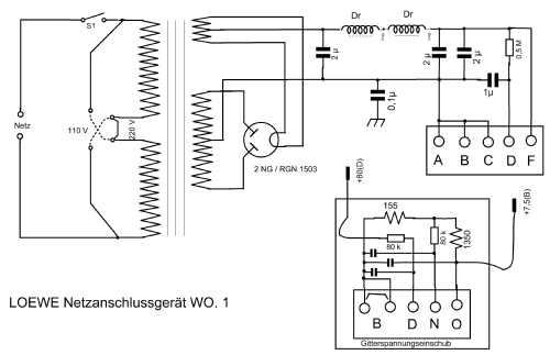 Netzanschlussgerät WO 1 ; Loewe-Opta; (ID = 606392) A-courant