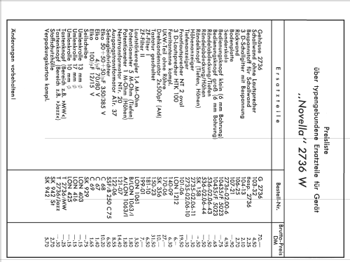 Novella  2736W; Loewe-Opta; (ID = 2006200) Radio