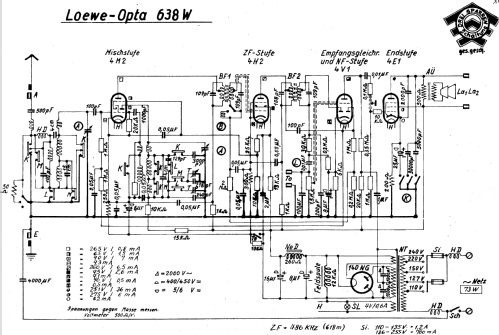 Opta 638W; Loewe-Opta; (ID = 1082973) Radio