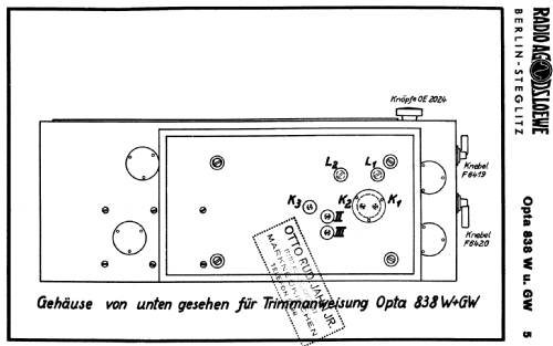Opta 838W; Loewe-Opta; (ID = 344959) Radio