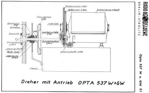 Opta 'Schlittschuh' 537W; Loewe-Opta; (ID = 2338082) Radio