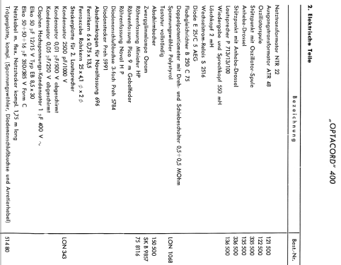 Optacord 400; Loewe-Opta; (ID = 740687) R-Player