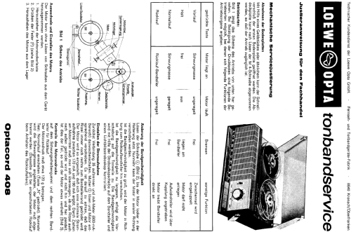 Optacord 408; Loewe-Opta; (ID = 184372) Ton-Bild