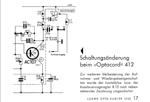 Optacord 412; Loewe-Opta; (ID = 1027527) Ton-Bild