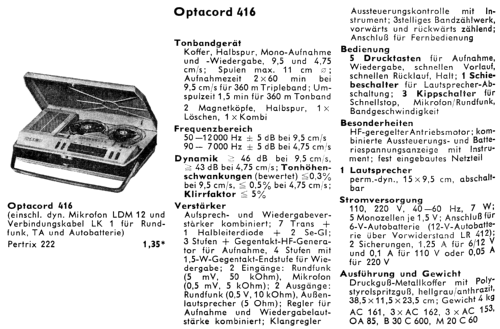 Optacord 416; Loewe-Opta; (ID = 1786659) Enrég.-R