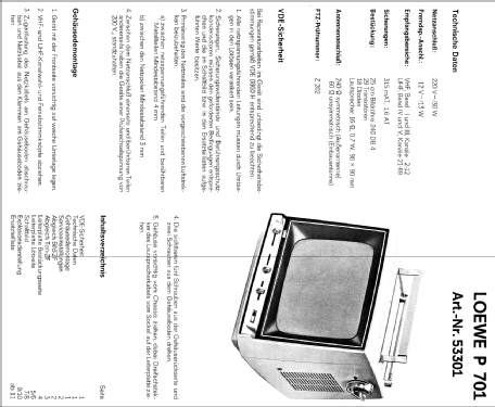 P701 53301; Loewe-Opta; (ID = 328594) Televisore