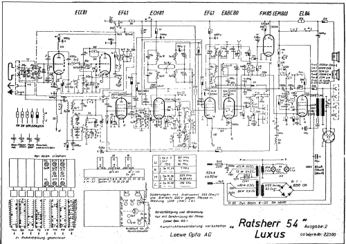 Ratsherr 54 Luxus 1654W; Loewe-Opta; (ID = 736013) Radio