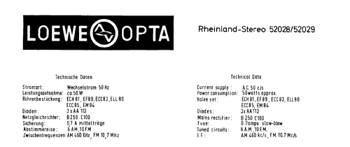 Rheinland-Stereo 52 029 Ch= 52828; Loewe-Opta; (ID = 98504) Radio