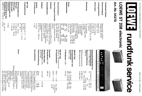 ST208 Electronic 54270; Loewe-Opta; (ID = 341524) Radio