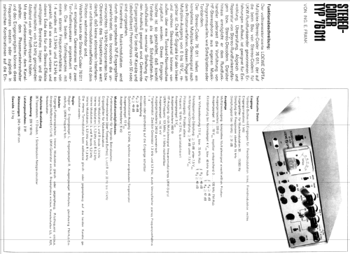 Stereo-Coder 76011; Loewe-Opta; (ID = 1014803) Equipment