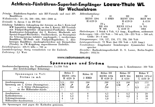 Thule WL; Loewe-Opta; (ID = 25524) Radio