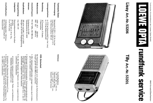 Tilly 53201; Loewe-Opta; (ID = 1789475) Radio