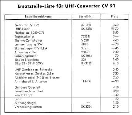 UHF-Converter CV91; Loewe-Opta; (ID = 351383) Adattatore