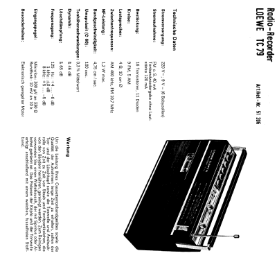 Zweiband-Recorder TC79 51206; Loewe-Opta; (ID = 340471) Radio