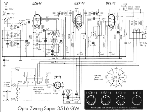 Zwerg-Super - Zwergsuper Opta 3516GW; Loewe-Opta; (ID = 33510) Radio