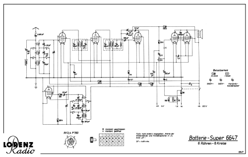 Batterie-Super 6647; Lorenz; Berlin, (ID = 2269963) Radio