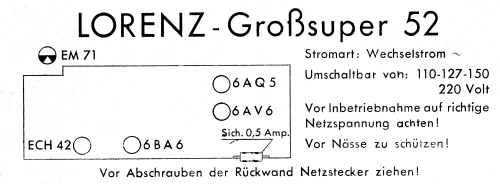 Großsuper 52; Lorenz; Berlin, (ID = 2475428) Radio
