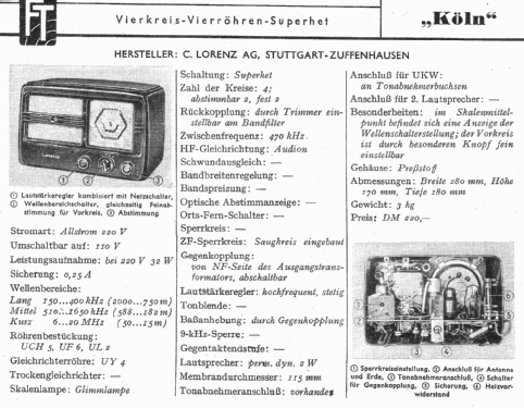 Köln I ; Lorenz; Berlin, (ID = 1174474) Radio