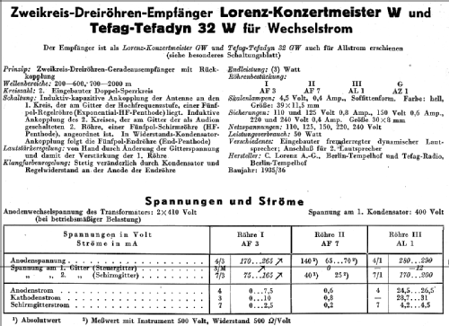 Konzertmeister W; Lorenz; Berlin, (ID = 14682) Radio
