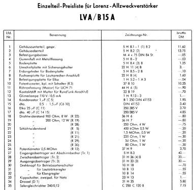 LVA/B 15A ; Lorenz; Berlin, (ID = 2409048) Ampl/Mixer