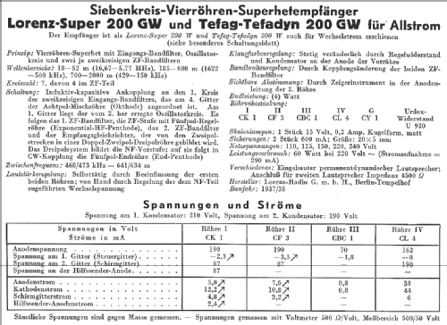 Super 200GW ; Lorenz; Berlin, (ID = 14620) Radio