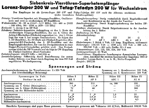 Super 200W; Lorenz; Berlin, (ID = 14658) Radio