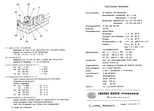 Weekend II ; Lorenz; Berlin, (ID = 536760) Radio