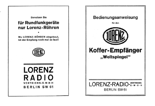 Weltspiegel 1 ERSW628; Lorenz; Berlin, (ID = 2495402) Radio