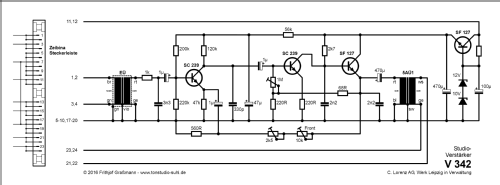 Studioverstärker V342; Lorenz i.V. Leipzig (ID = 1942736) Ampl/Mixer