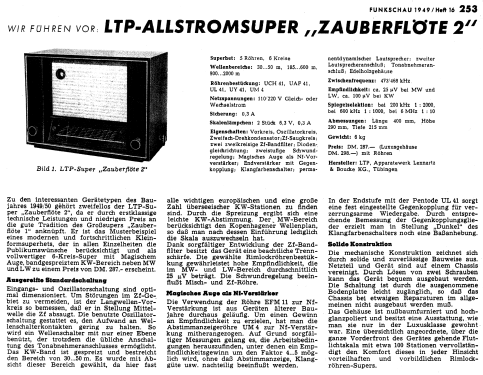 Zauberflöte 2 SU6; LTP, Apparatewerk (ID = 809316) Radio