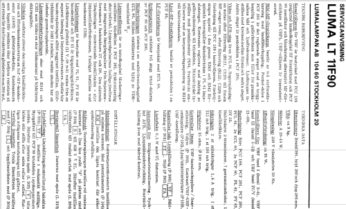 LT11F90; Luma Elektronik AB , (ID = 1415924) Televisore