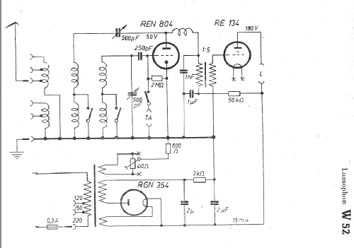 52W ; Lumophon, Bruckner & (ID = 9128) Radio