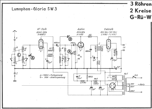 Gloria SW3; Lumophon, Bruckner & (ID = 736465) Radio