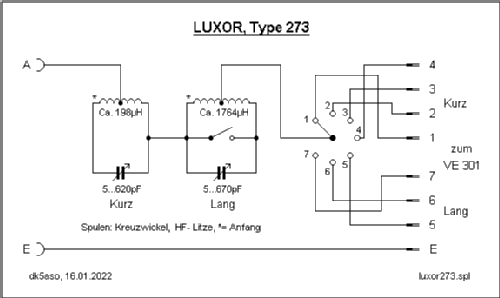 Antennenschalter mit Sperrkreis für VE301 273; Luxor Marke, Max (ID = 2909128) mod-past25